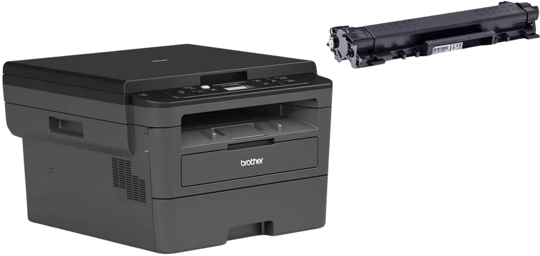 Brother DCP-L2530DW kompakt alt-i-én sort hvid laserprinter + TN-2420 XL