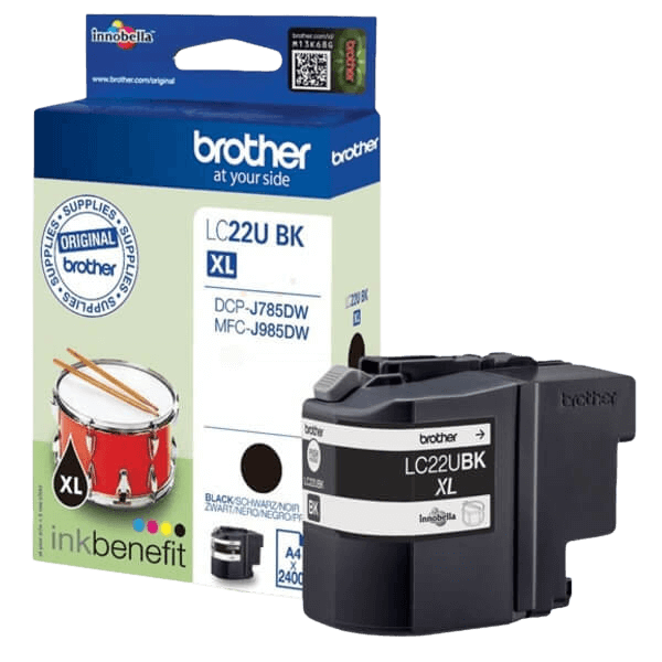 Brother LC22UBK sort blækpatron - Original