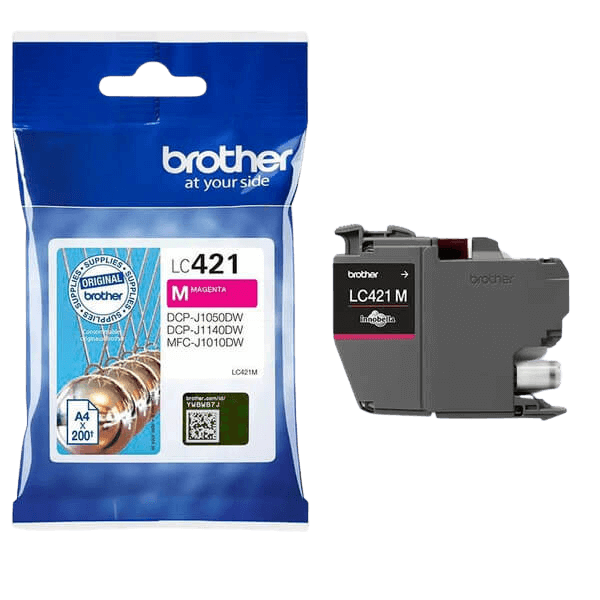 Brother LC421M magenta blækpatron - Original