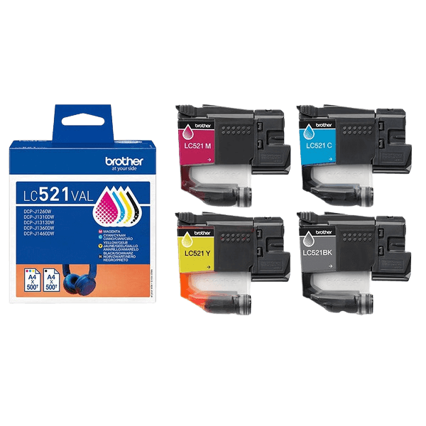 Brother LC521VAL CMY blækpatron - Original