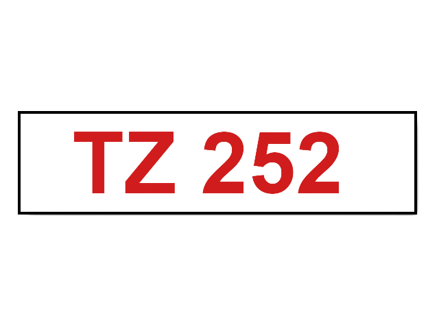 Brother TZe-252 Rød tekst / Hvid tape 24 mm x 8 m tape - Kompatibel