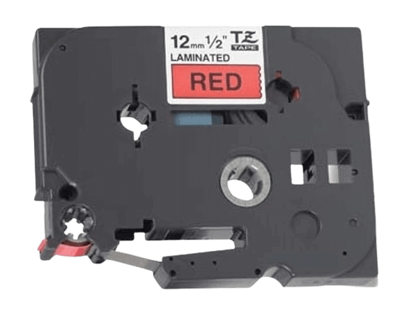 Brother TZe431 Sort tekst / Rød tape 12 mm x 8 m tape - Kompatibel