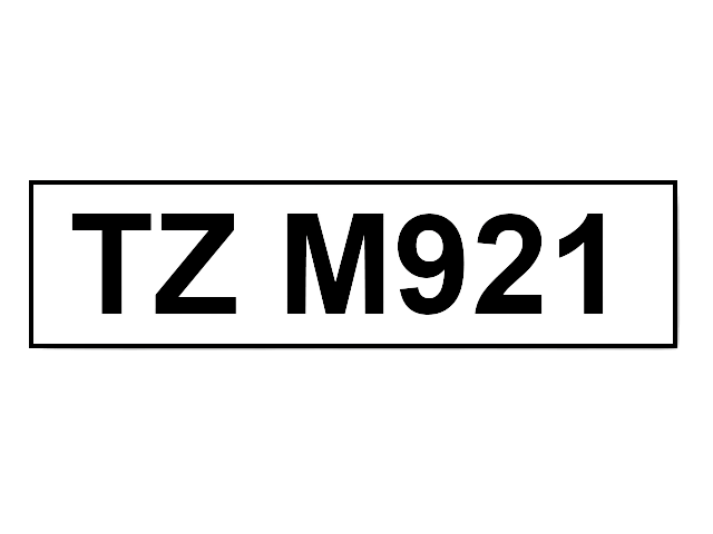 Brother TZEM921 Sort tekst / Sølv tape 9 mm x 8 m tape - Kompatibel