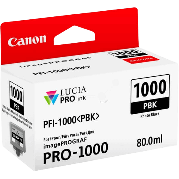 Canon PFI-1000PBK / 0546C001 foto sort blækpatron - Original