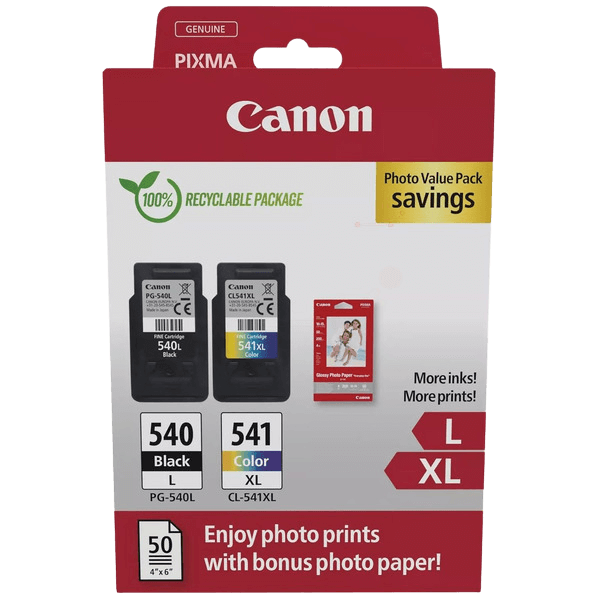 Canon PG-540L + CL-541XL + Papir / 5224B012 XL rabatpakke - Original