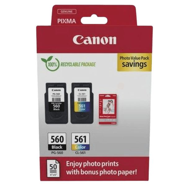 Canon PG-560 + CL-561 + Papir / 3713C008 rabatpakke - Original
