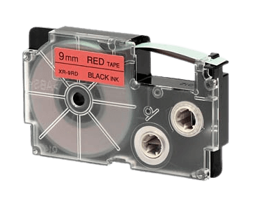 Casio XR-9RD Sort tekst / Rød tape 9 mm x 8 m tape - Kompatibel