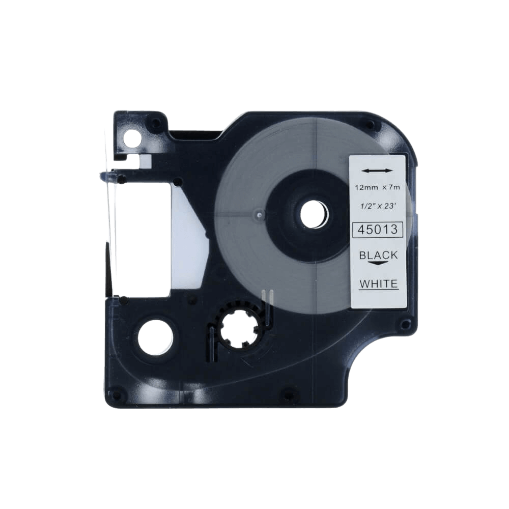 Dymo D1 45013 / S0720530 Sort tekst / Hvid tape 12 mm x 7 m tape - Kompatibel