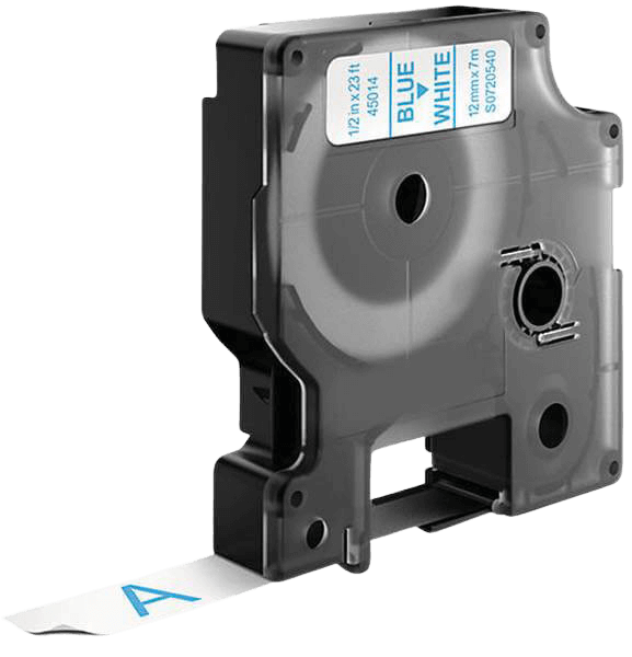 Dymo S0720540 / 45014 Blå tekst / Hvid tape 12 mm x 7 m tape - Kompatibel