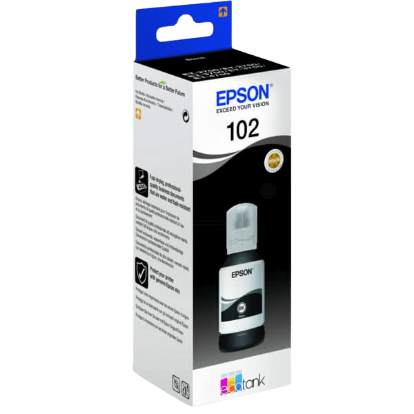 Epson 102 / C13T03R140 sort Blæk refill - Original