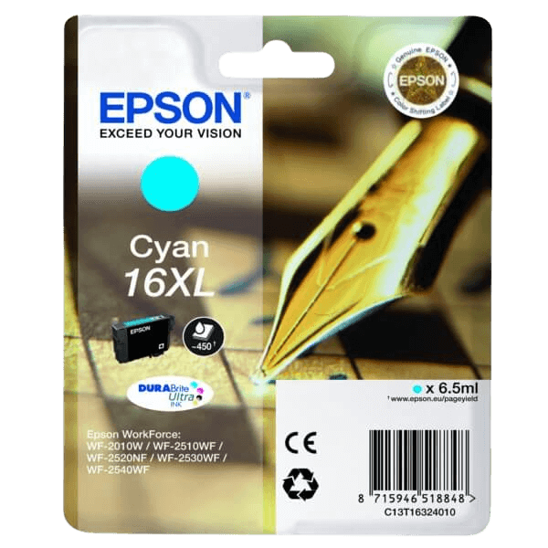 Epson 16 / C13T16324012 cyan XL blækpatron - Original