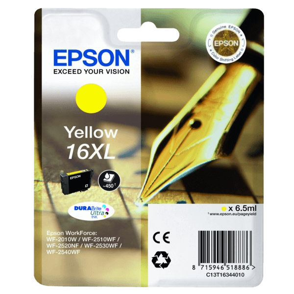 Epson 16 / C13T16344012 gul XL blækpatron - Original