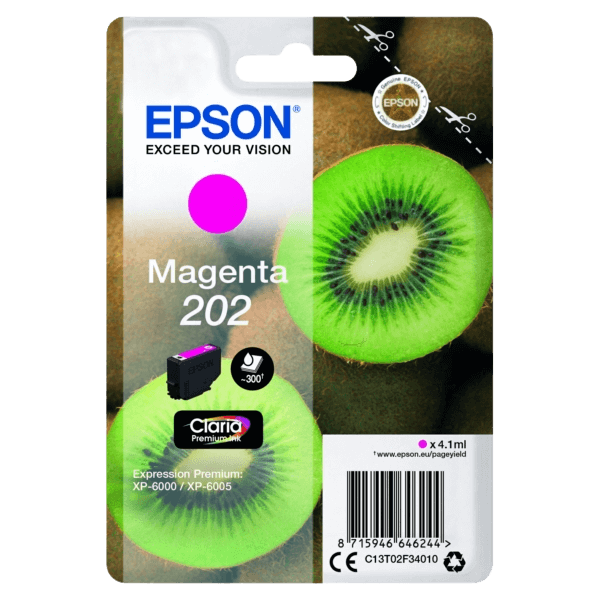 Epson 202 / C13T02F34010 magenta blækpatron - Original