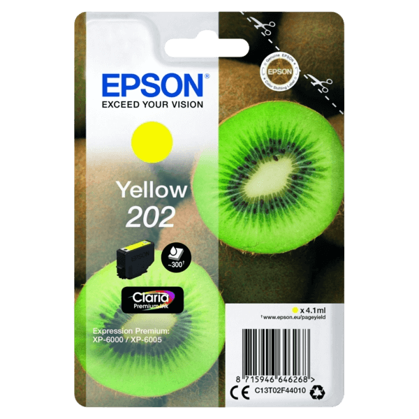 Epson 202 / C13T02F44010 gul blækpatron - Original
