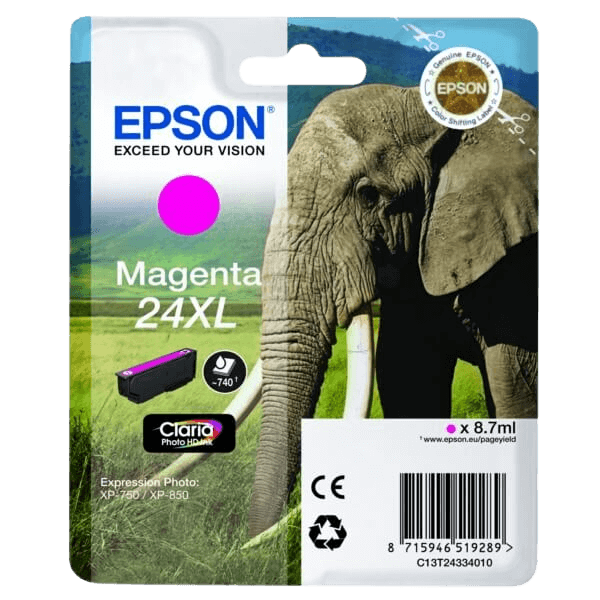 Epson 24XL / C13T24334012 magenta XL blækpatron - Original