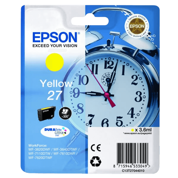 Epson 27 / C13T27044012 gul blækpatron - Original