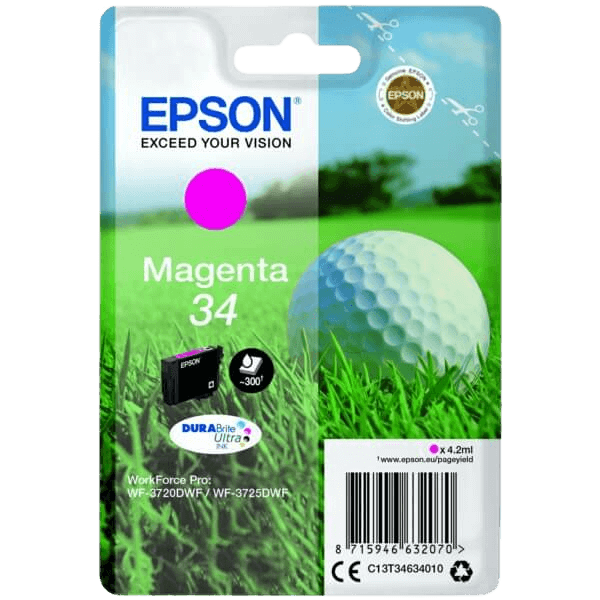 Epson 34 / C13T34634010 magenta blækpatron - Original