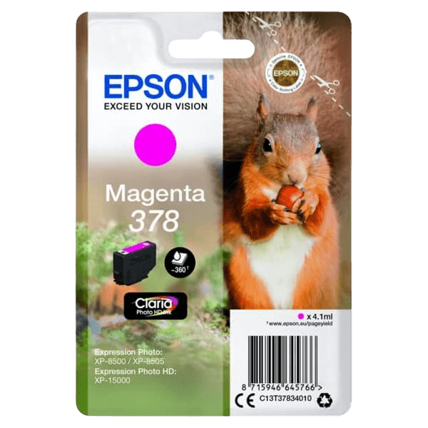 Epson 378 / C13T37834010 magenta blækpatron - Original