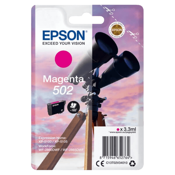 Epson 502M / C13T02V34010 magenta blækpatron - Original