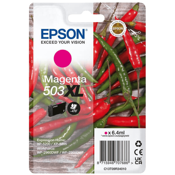 Epson 503XLM / C13T09R34010 magenta XL blækpatron - Original