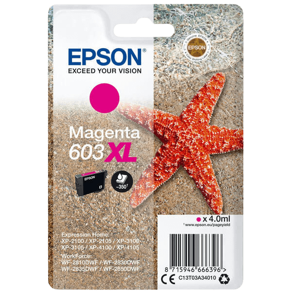 Epson 603XL / C13T03A34010 magenta XL blækpatron - Original