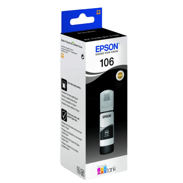 Epson 106 / C13T00R140 foto sort Blæk refill - Original