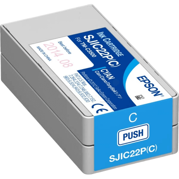 Epson SJIC22P / C33S020602 cyan blækpatron - Original