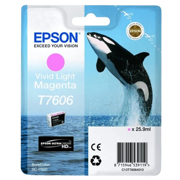 Epson T7606 / C13T76064010 lys magenta blækpatron - Original