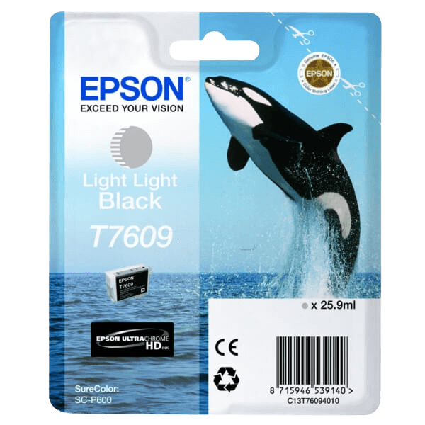 Epson T7609 / C13T76094010 light light sort blækpatron - Original