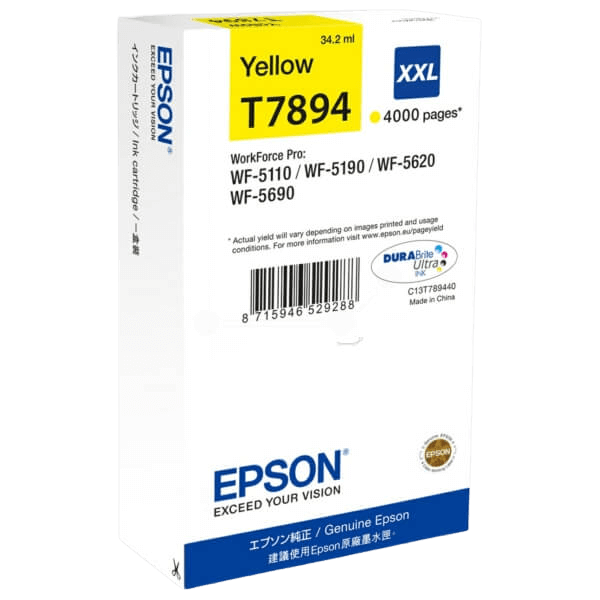 Epson T7894 / C13T789440 gul XXL blækpatron - Original
