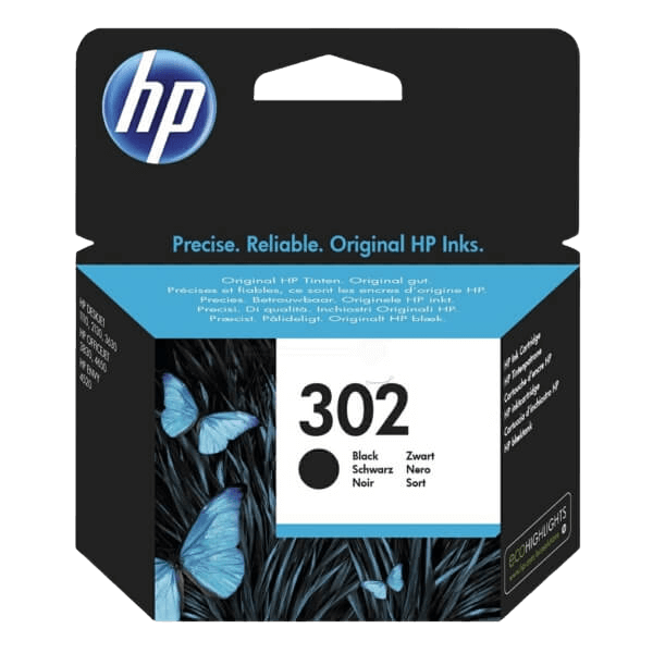 HP 302 / F6U66AE sort blækpatron - Original