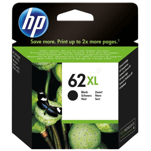 HP 62XL / C2P05AE sort XL blækpatron - Original
