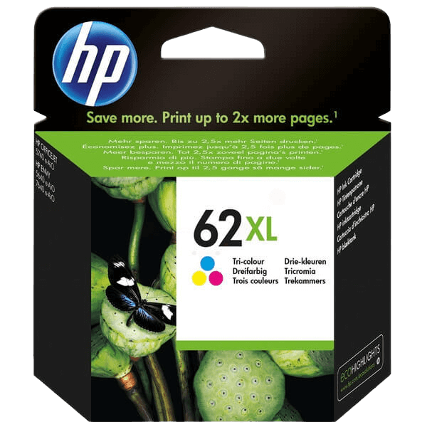 HP 62XL / C2P07AE 3 farver i én XL blækpatron - Original