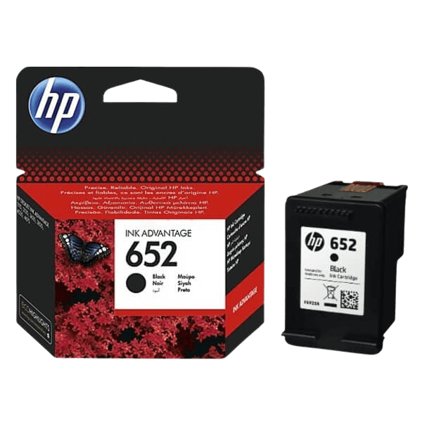 HP 652 / F6V25AE sort blækpatron - Original