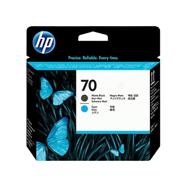 HP 70 / C9404A sort / cyan printhoved - Original