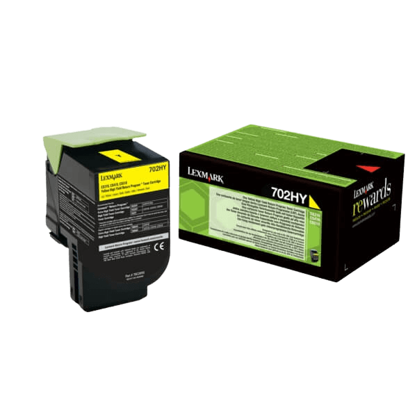 Lexmark 702HY / 70C2HY0 gul XL toner - Original